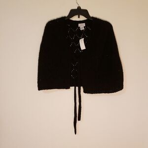 Ann Taylor Loft Black knitted cape Size XS -Small